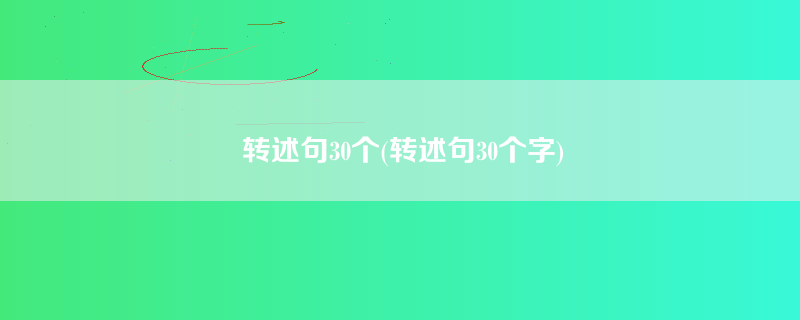 转述句30个(转述句30个字)