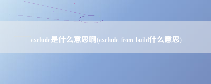 exclude是什么意思啊(exclude from build什么意思)