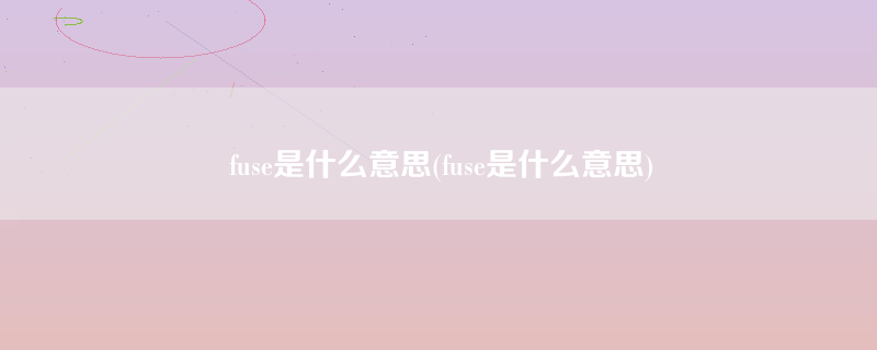 fuse是什么意思(fuse是什么意思)