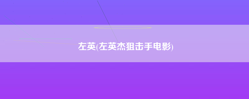 左英(左英杰狙击手电影)