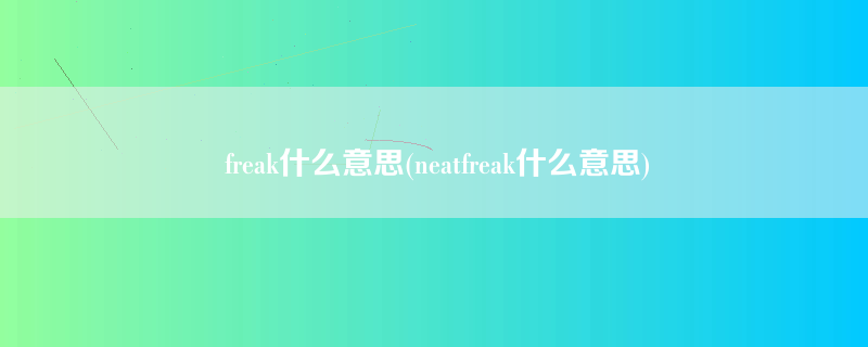 freak什么意思(neatfreak什么意思)