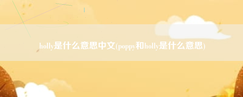 holly是什么意思中文(poppy和holly是什么意思)