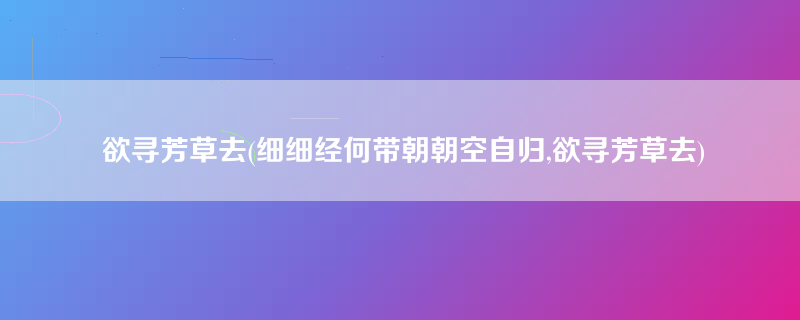 欲寻芳草去(细细经何带朝朝空自归,欲寻芳草去)