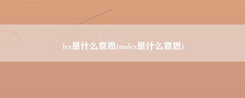 lex是什么意思(molex是什么意思)