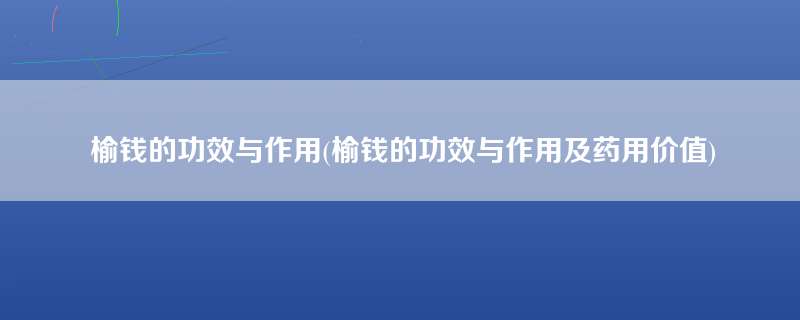 榆钱的功效与作用(榆钱的功效与作用及药用价值)