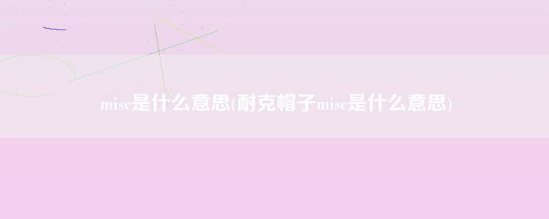 misc是什么意思(耐克帽子misc是什么意思)