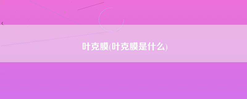 叶克膜(叶克膜是什么)