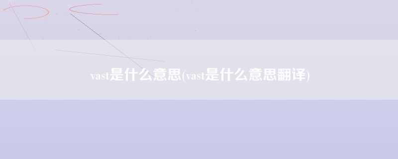 vast是什么意思(vast是什么意思翻译)