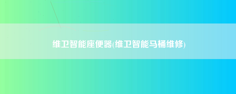 维卫智能座便器(维卫智能马桶维修)