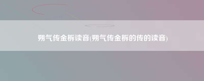 朔气传金柝读音(朔气传金柝的传的读音)