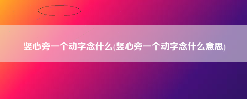 竖心旁一个动字念什么(竖心旁一个动字念什么意思)