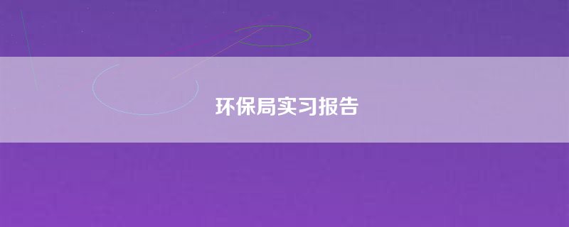 环保局实习报告