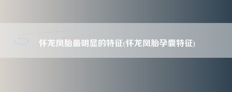 怀龙凤胎最明显的特征(怀龙凤胎孕囊特征)