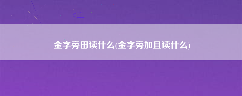 金字旁田读什么(金字旁加且读什么)