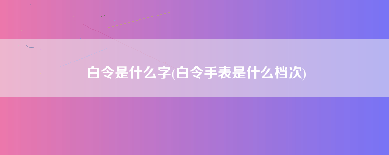 白令是什么字(白令手表是什么档次)