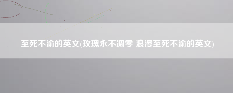 至死不渝的英文(玫瑰永不凋零 浪漫至死不渝的英文)