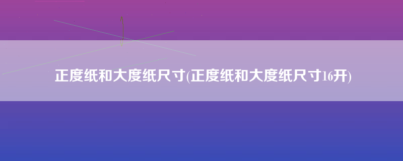 正度纸和大度纸尺寸(正度纸和大度纸尺寸16开)