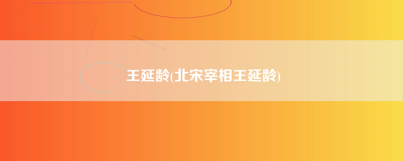 王延龄(北宋宰相王延龄)